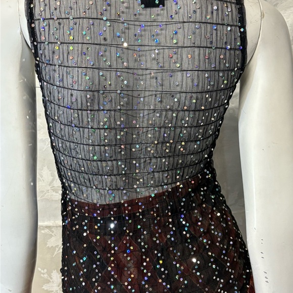 Vintage Formula X Black Sheath Tank Top with Silver Shimmer - Picture 3 of 5